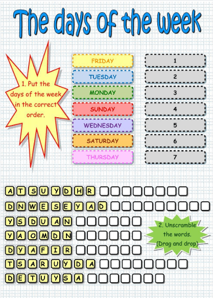 Theme 2 - Days of the Week Worksheet by Victor Gayol